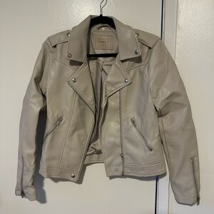 BLANK NYC Cream/Beige Faux Leather Jacket - S